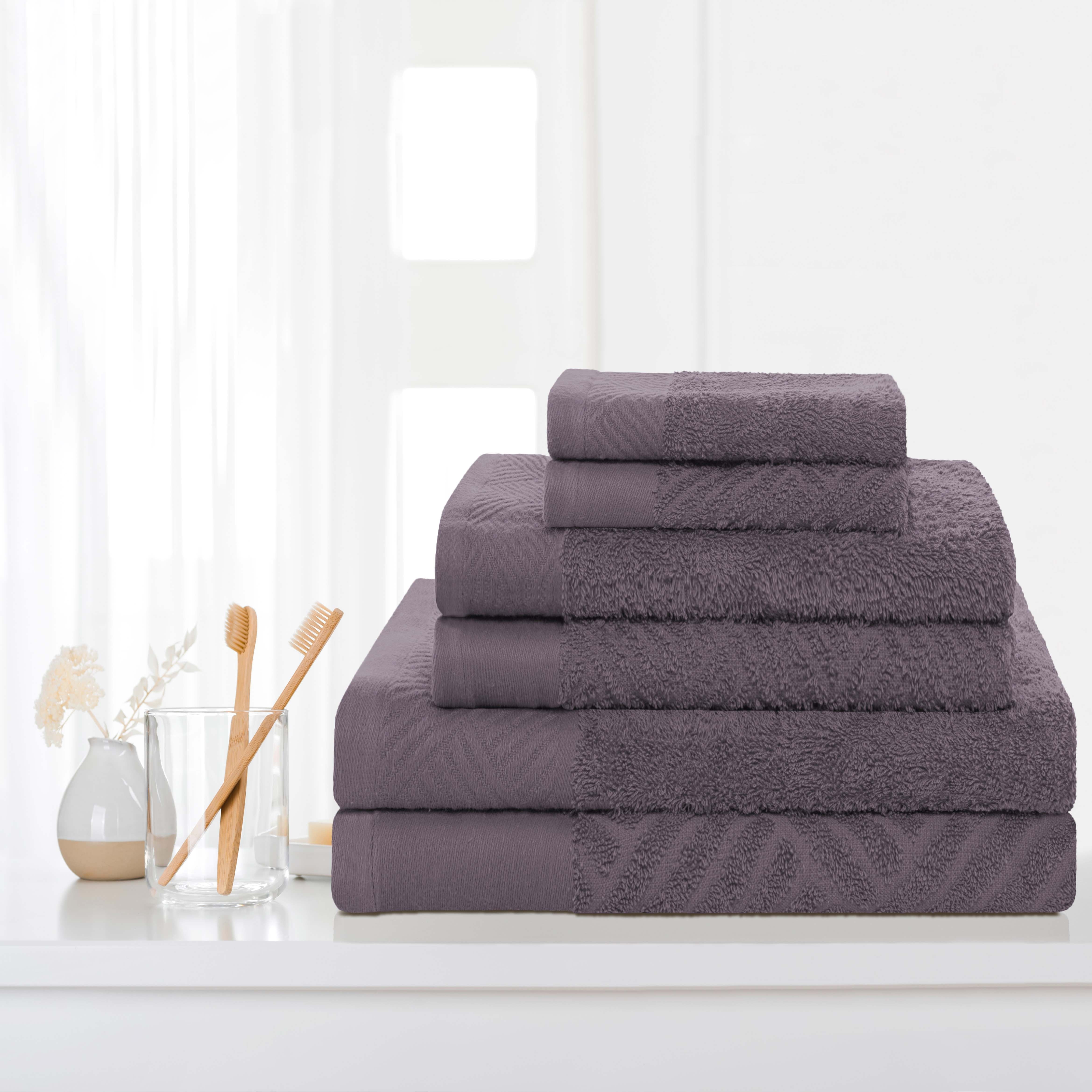 Egyptian Cotton Basketweave Towel Set 6 Piece - Egyptian Cotton Towel Set by Superior Brand