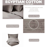 Egyptian Cotton 400 Thread Count Solid Luxury Duvet Cover Set - Egyptian Cotton Duvet Cover Set by Superior Brand