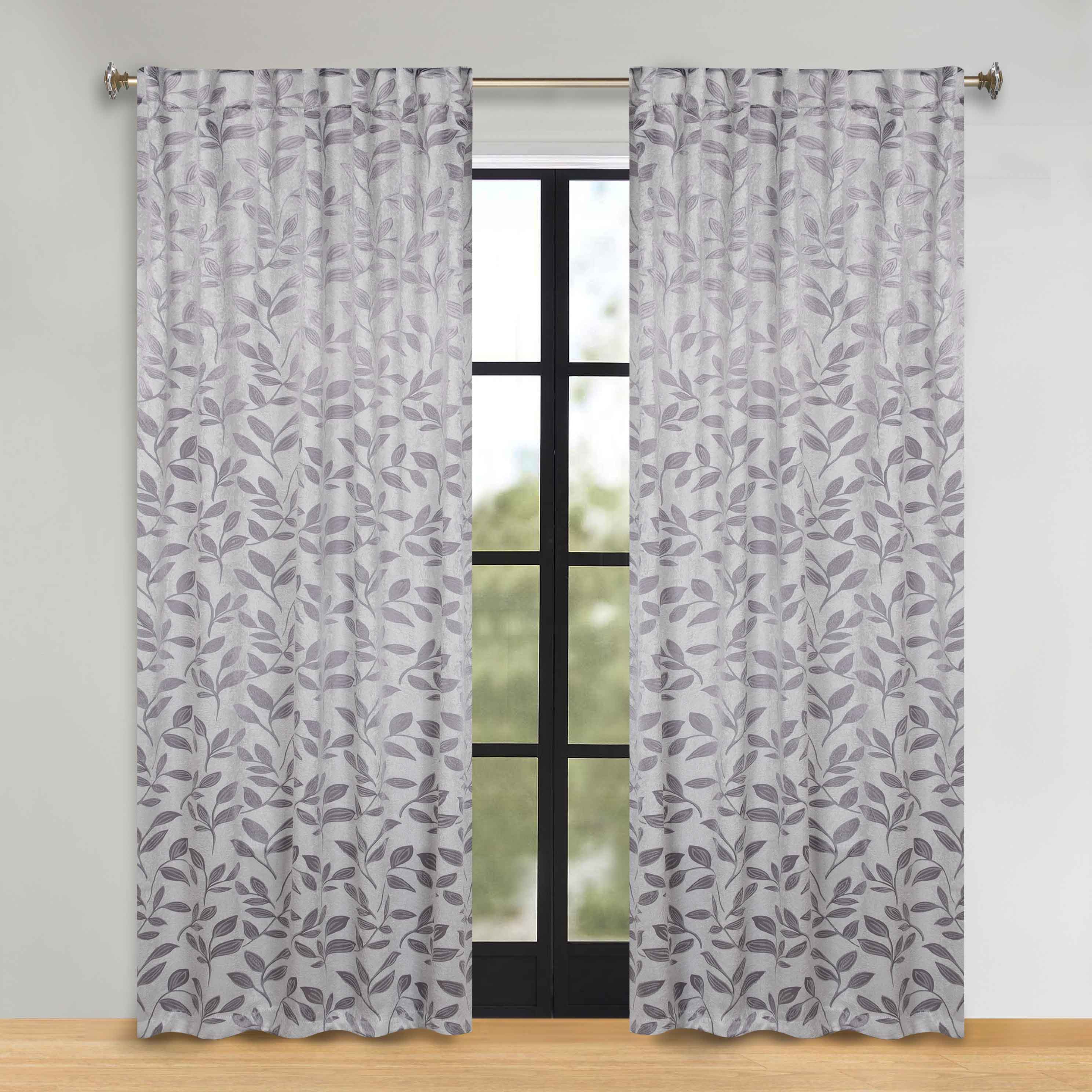 Leaves Room Darkening Back Tabs Blackout Curtain Panels, Set of 2 - Blackout Curtains by Superior