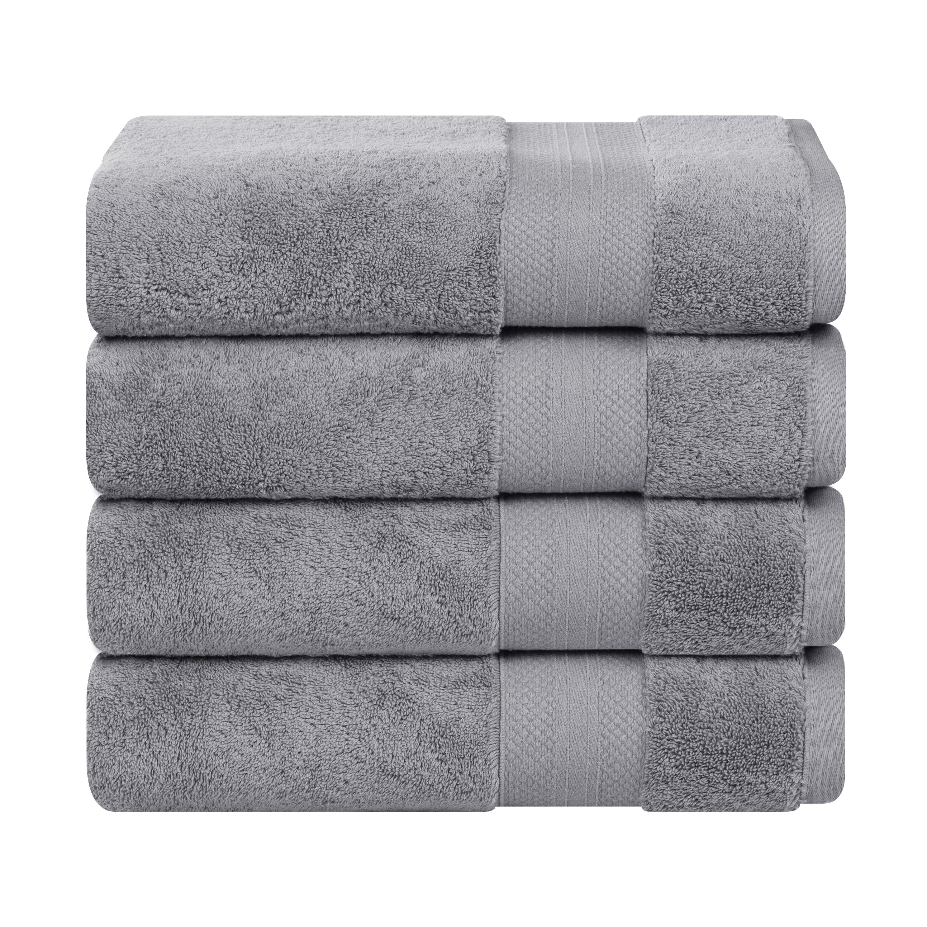 Aria Turkish Cotton Solid Heavyweight Plush Bath Towel Set of 4 - Bath Towel by Superior Brand