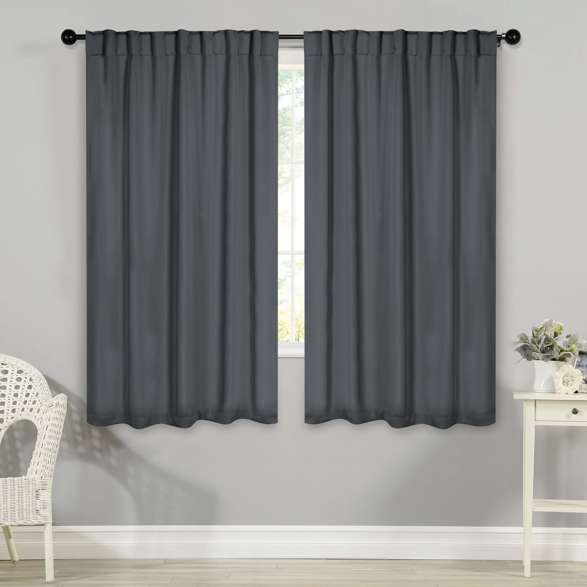 Solid Room Darkening Blackout Curtain Panels, Back Tabs, Set of 2 - Blackout Curtains by Superior Brand