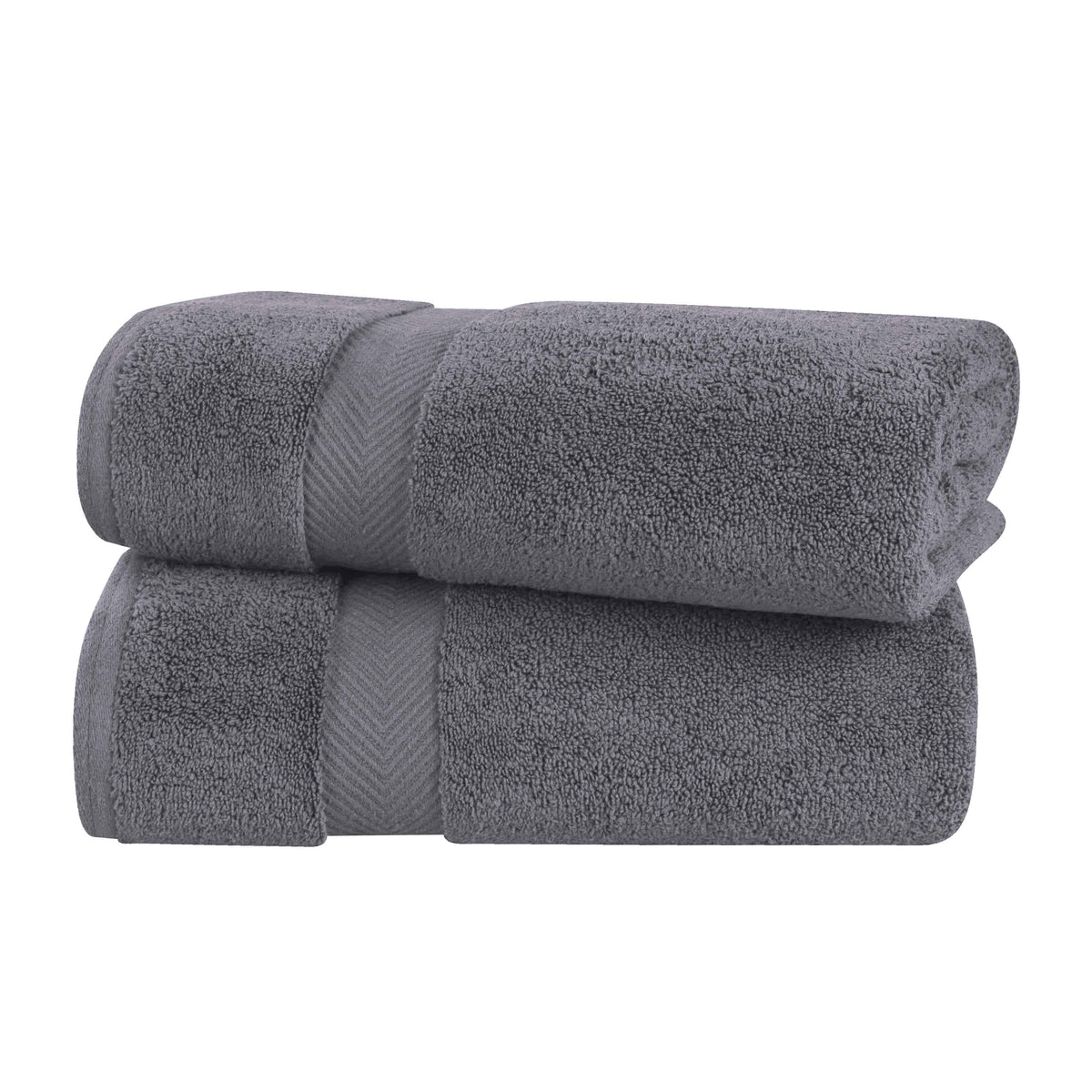 Zero-Twist Smart-Dry Combed Cotton 2 Piece Bath Sheet Set - Gray