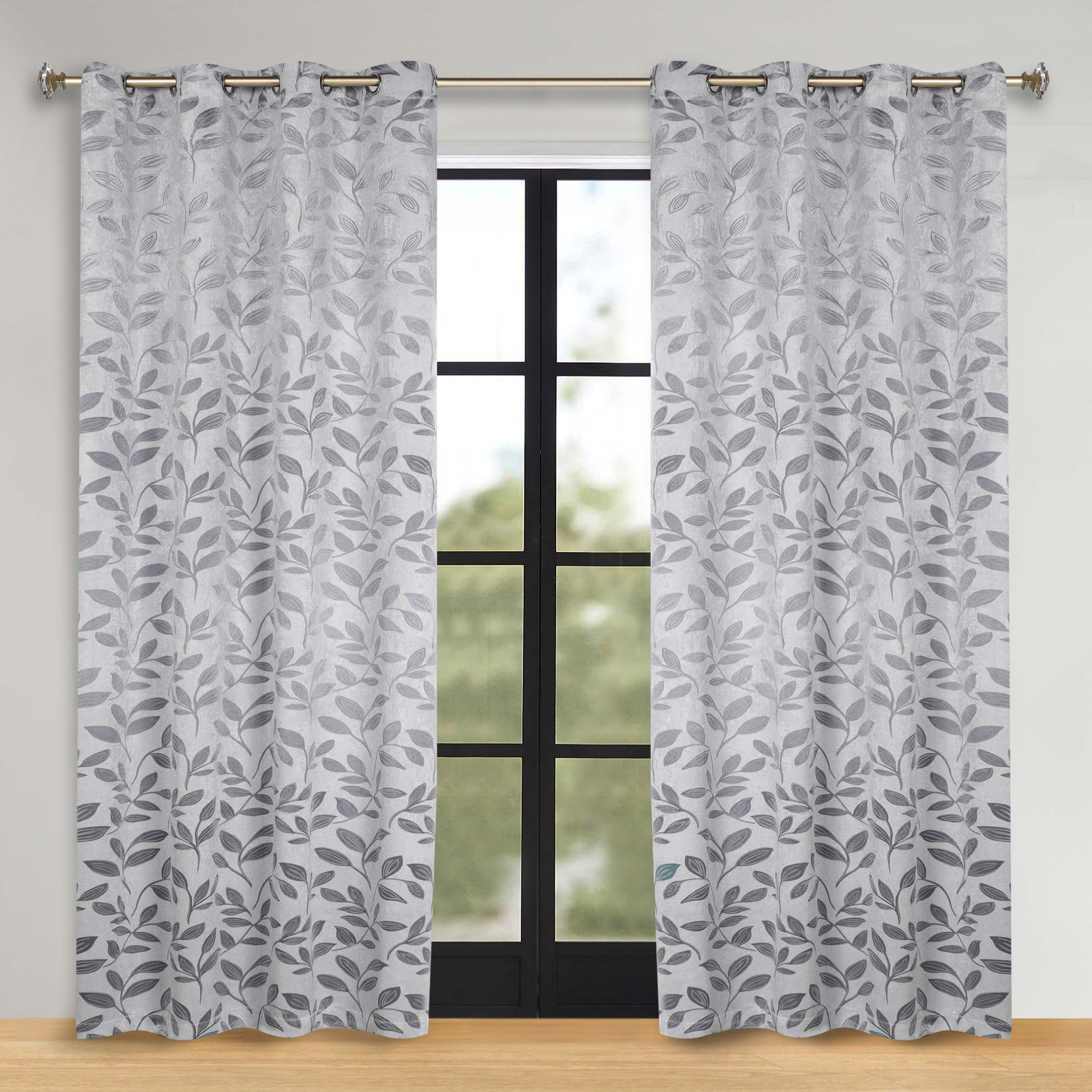 Leaves Room Darkening Washable Blackout Curtain Panels, Set of 2 - Blackout Curtains by Superior