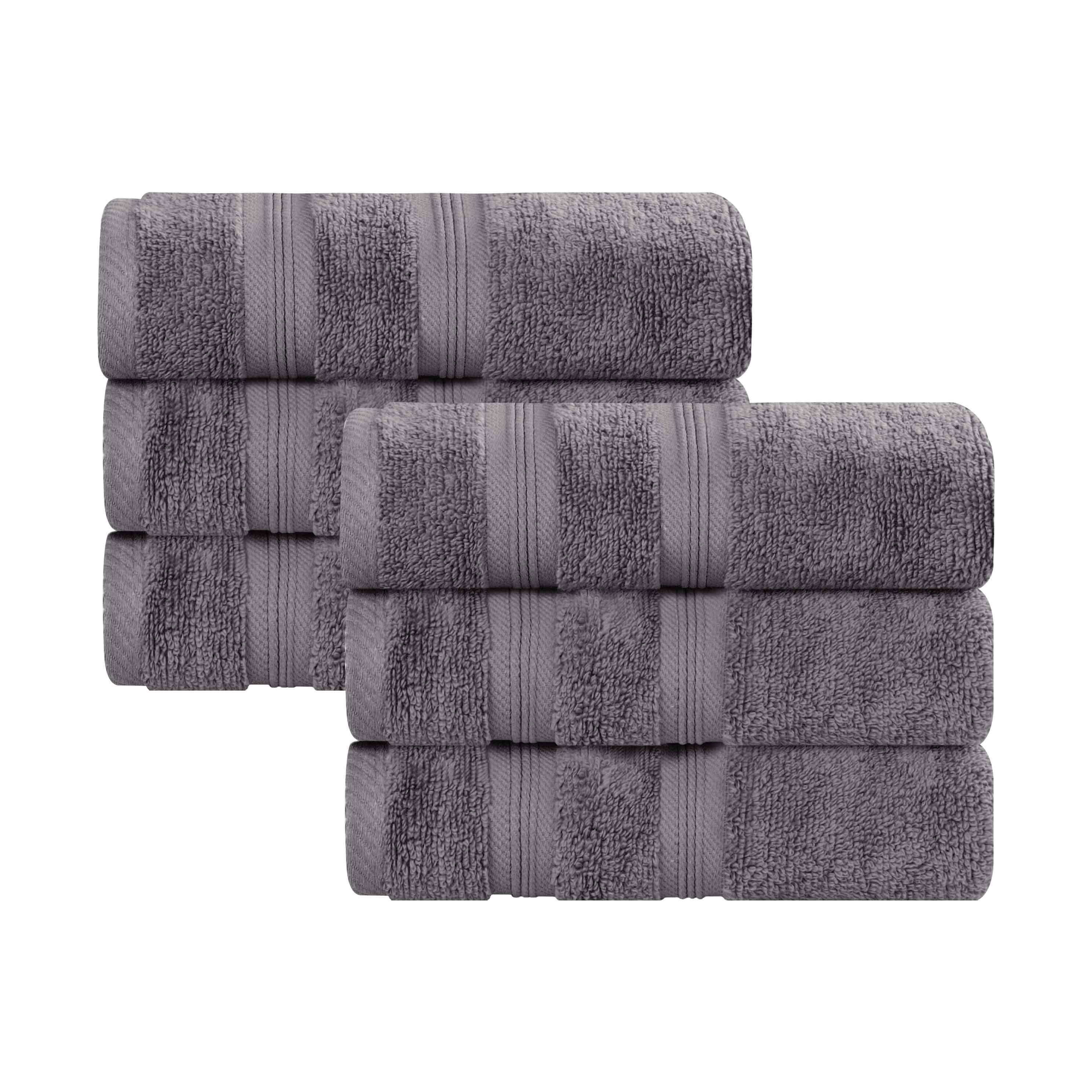 Smart Dry Zero Twist Cotton Medium Weight Hand Towels, Set of 6 - Hand Towel Set by Superior Brand