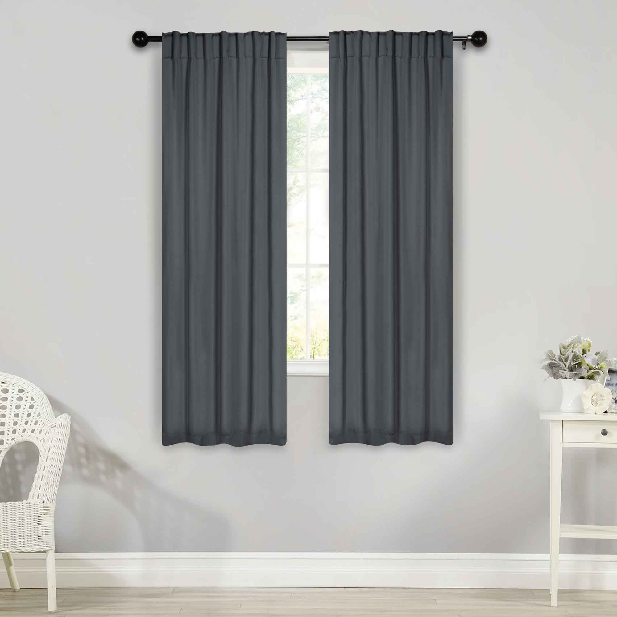 Solid Room Darkening Blackout Curtain Panels, Back Tabs, Set of 2 - Blackout Curtains by Superior Brand
