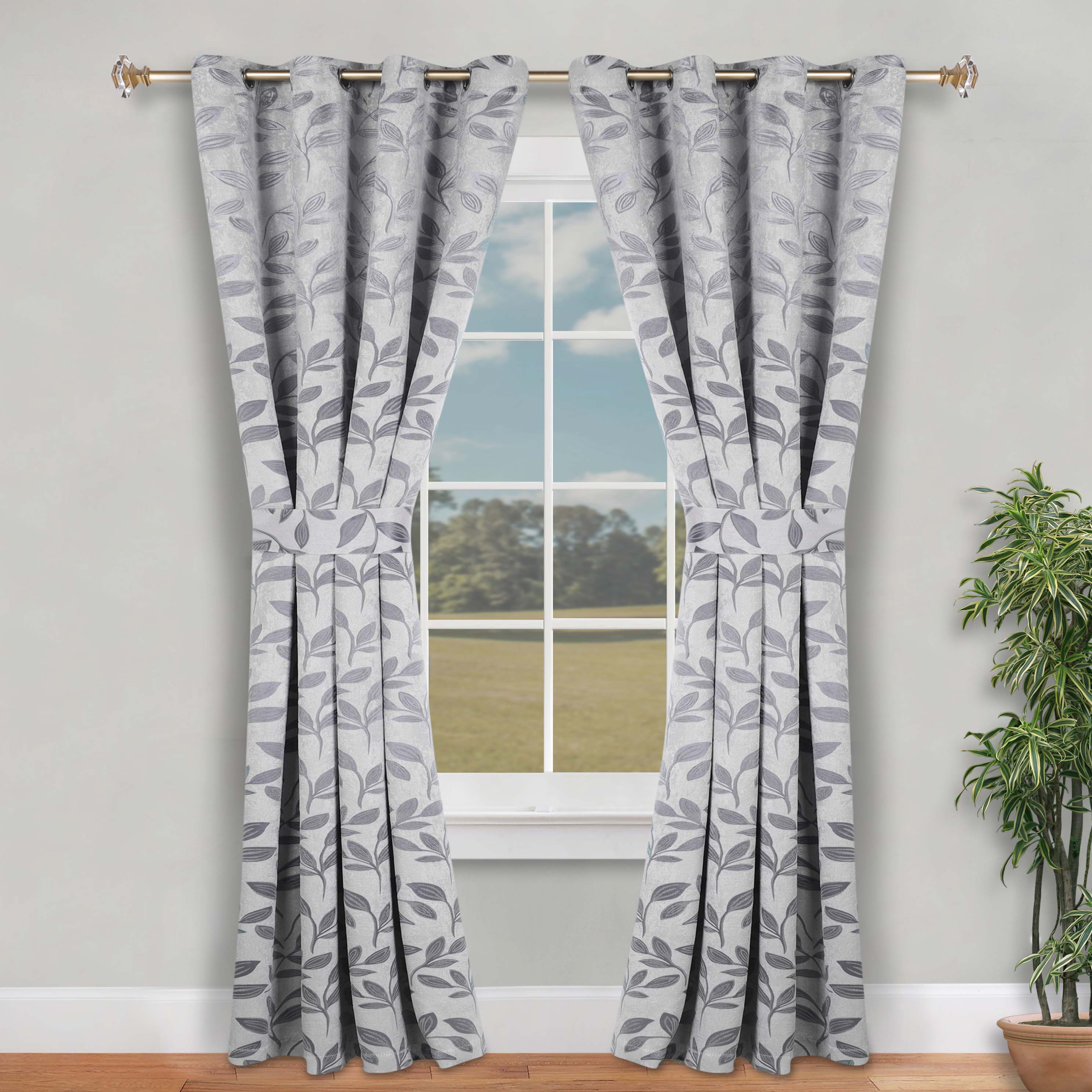 Leaves Room Darkening Washable Blackout Curtain Panels, Set of 2 - Blackout Curtains by Superior