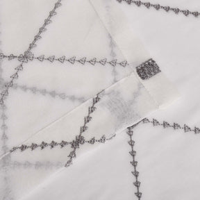 Sheer Modern Diamond Lattice Grommet Curtain Panels Set of 2 - Gray
