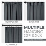 Solid Room Darkening Blackout Curtain Panels, Back Tabs, Set of 2 - Blackout Curtains by Superior
