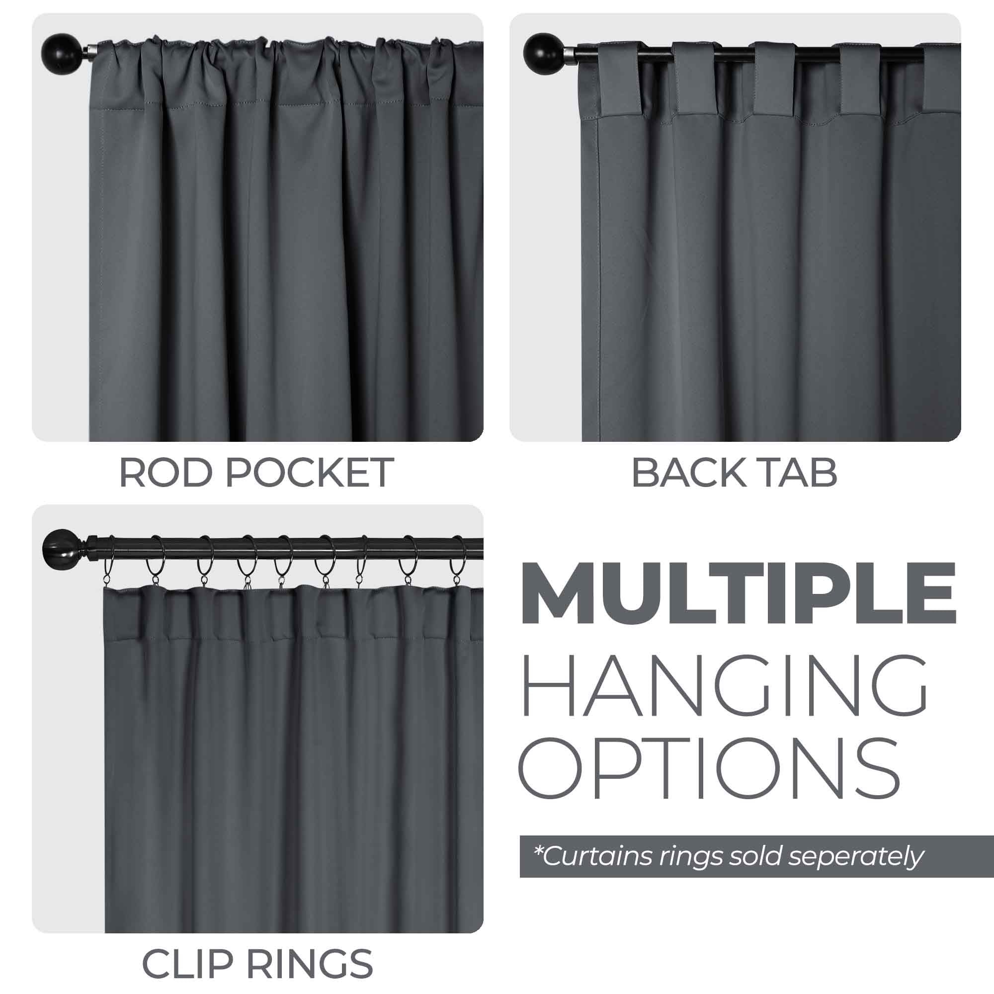 Solid Room Darkening Blackout Curtain Panels, Back Tabs, Set of 2 - Blackout Curtains by Superior
