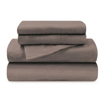 Solid Flannel Cotton Soft Warm Deep Pocket Sheet Set - Gray