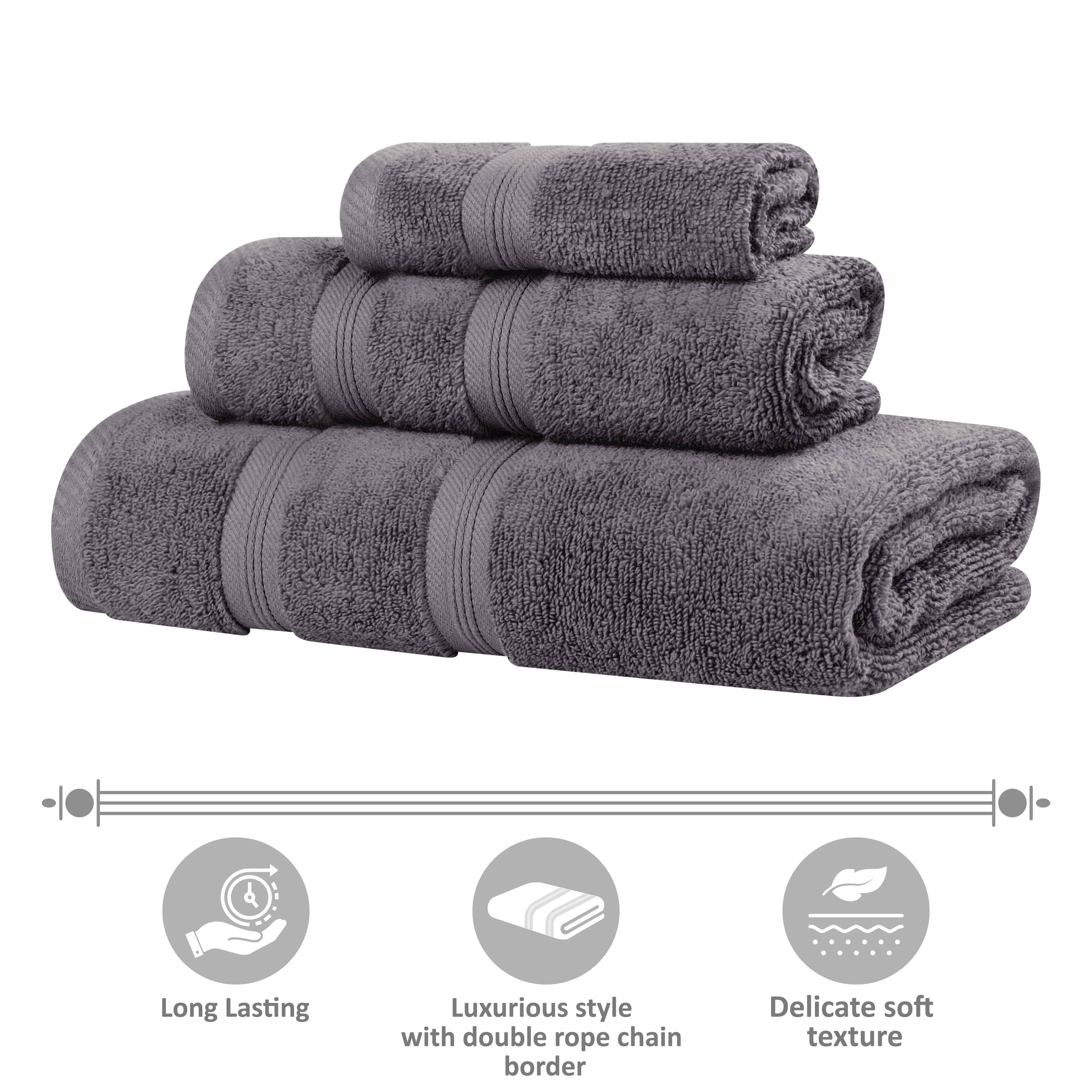 Smart Dry Zero Twist Cotton Medium Weight 3 Piece Assorted Towel Set - Towel Set by Superior Brand