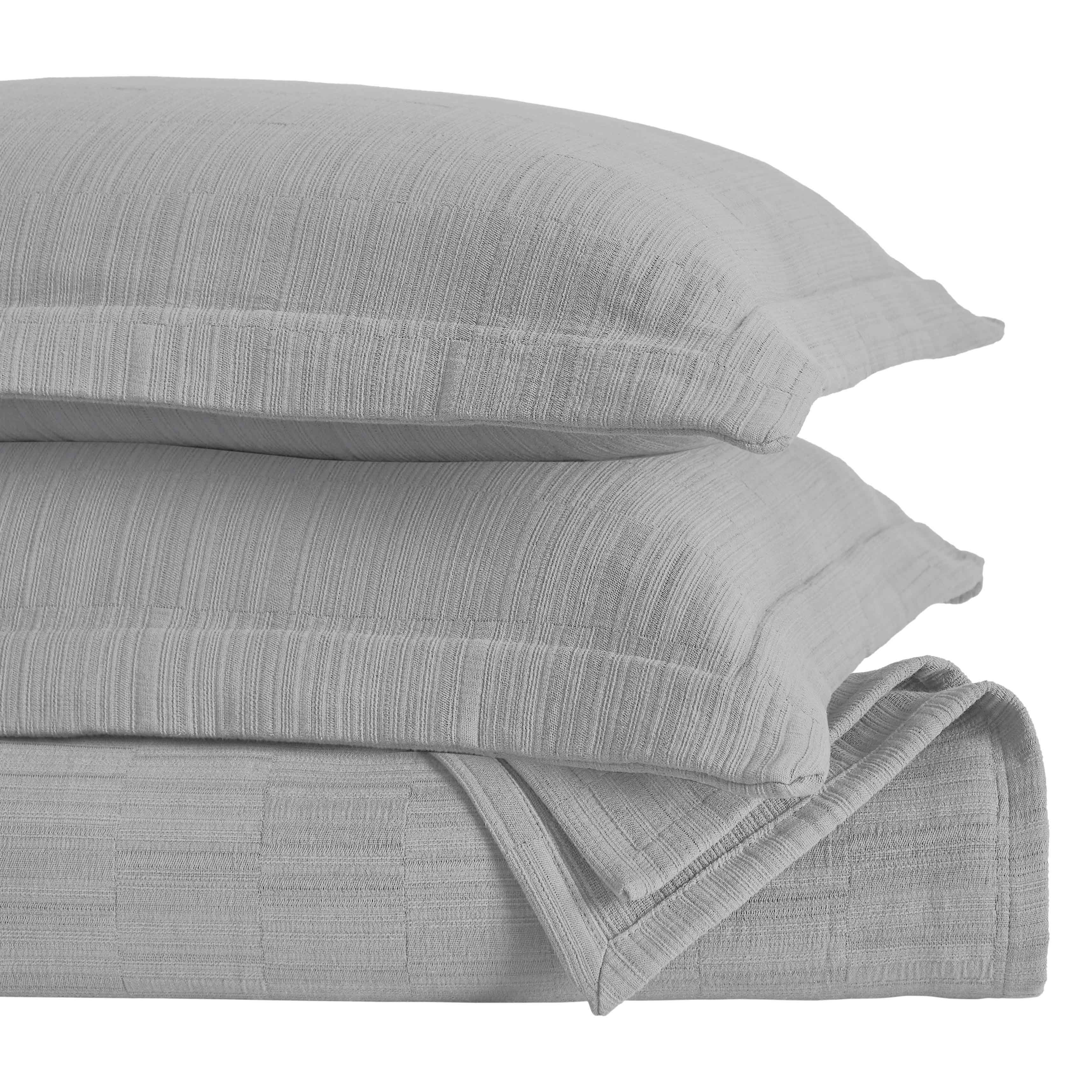 Zenith Cotton Medium Weight Geometric Matelasse Bedspread and Sham Set - Bedspread by Superior Brand