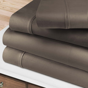 Superior 400 Thread Count Solid 100% Egyptian Cotton Deep Pocket Sheet Set - Grey