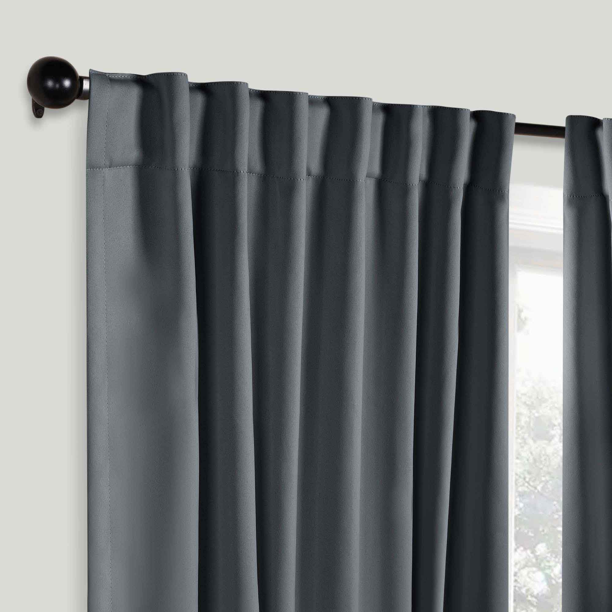 Solid Room Darkening Blackout Curtain Panels, Back Tabs, Set of 2 - Blackout Curtains by Superior