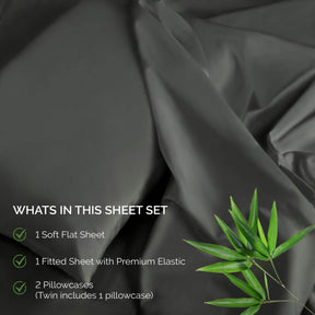 300 Thread Count Rayon From Bamboo Solid Deep Pocket Sheet Set - Gray