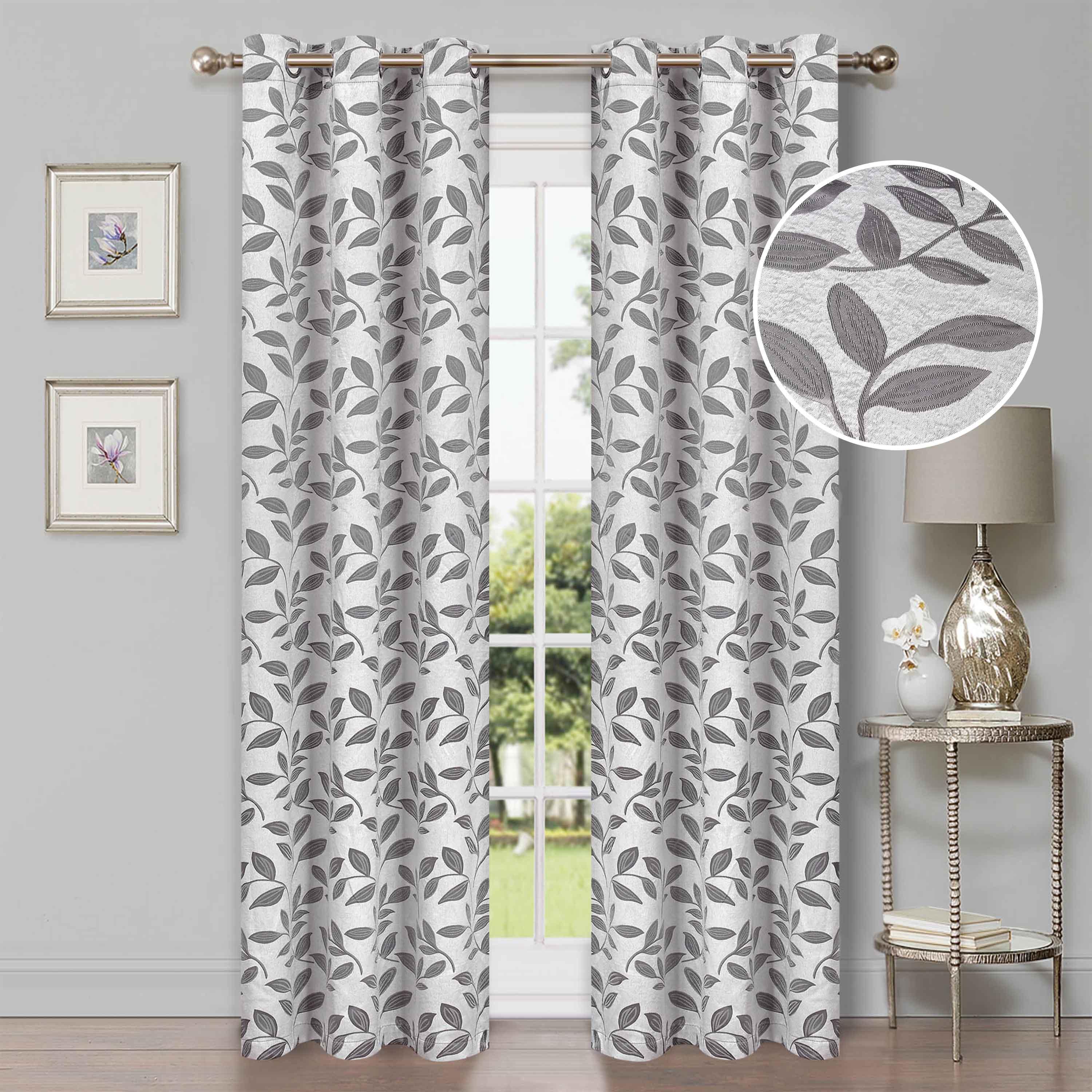 Leaves Machine Washable Room Darkening Blackout Curtains, Set of 2 - Blackout Curtains by Superior Brand