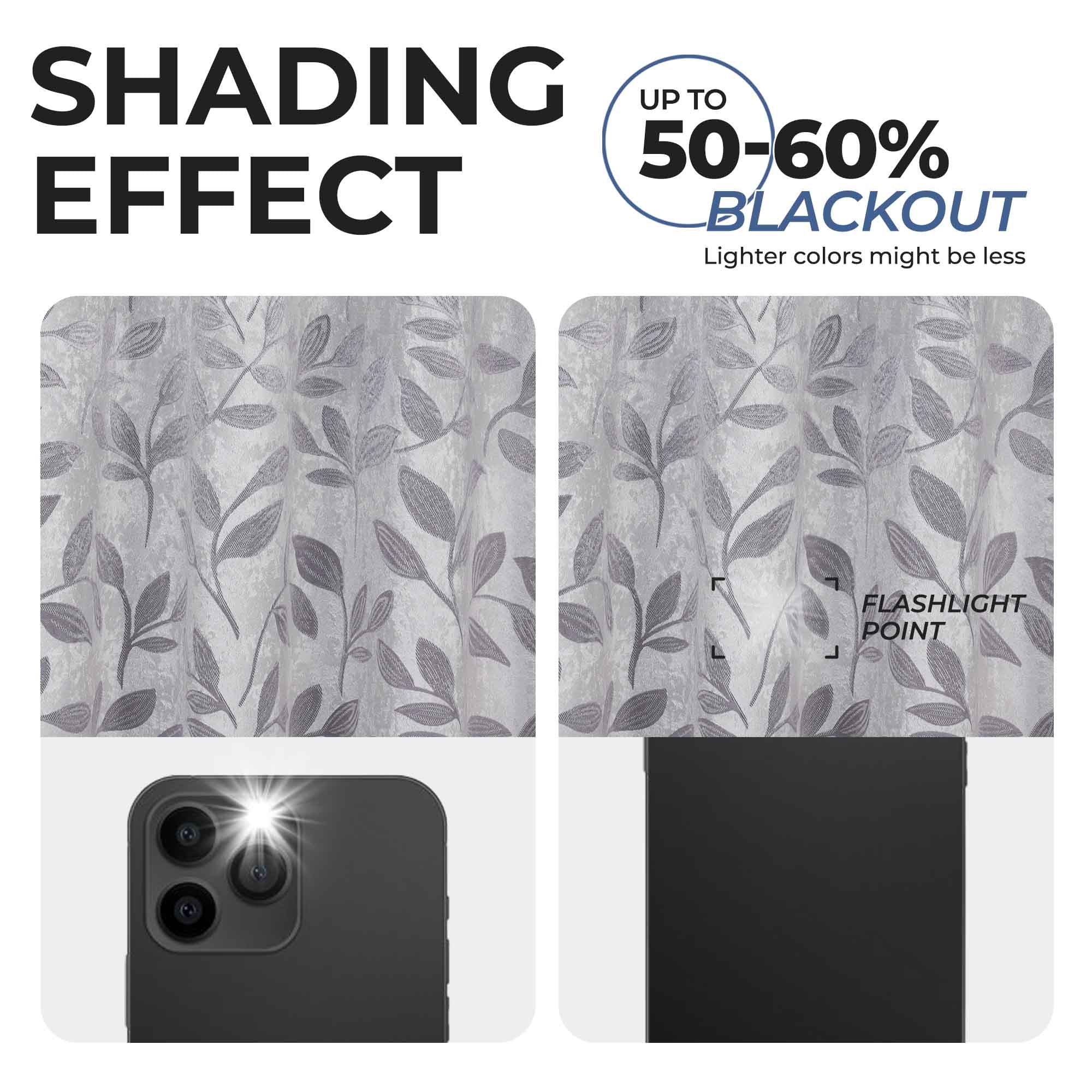 Leaves Room Darkening Washable Blackout Curtain Panels, Set of 2 - Blackout Curtains by Superior
