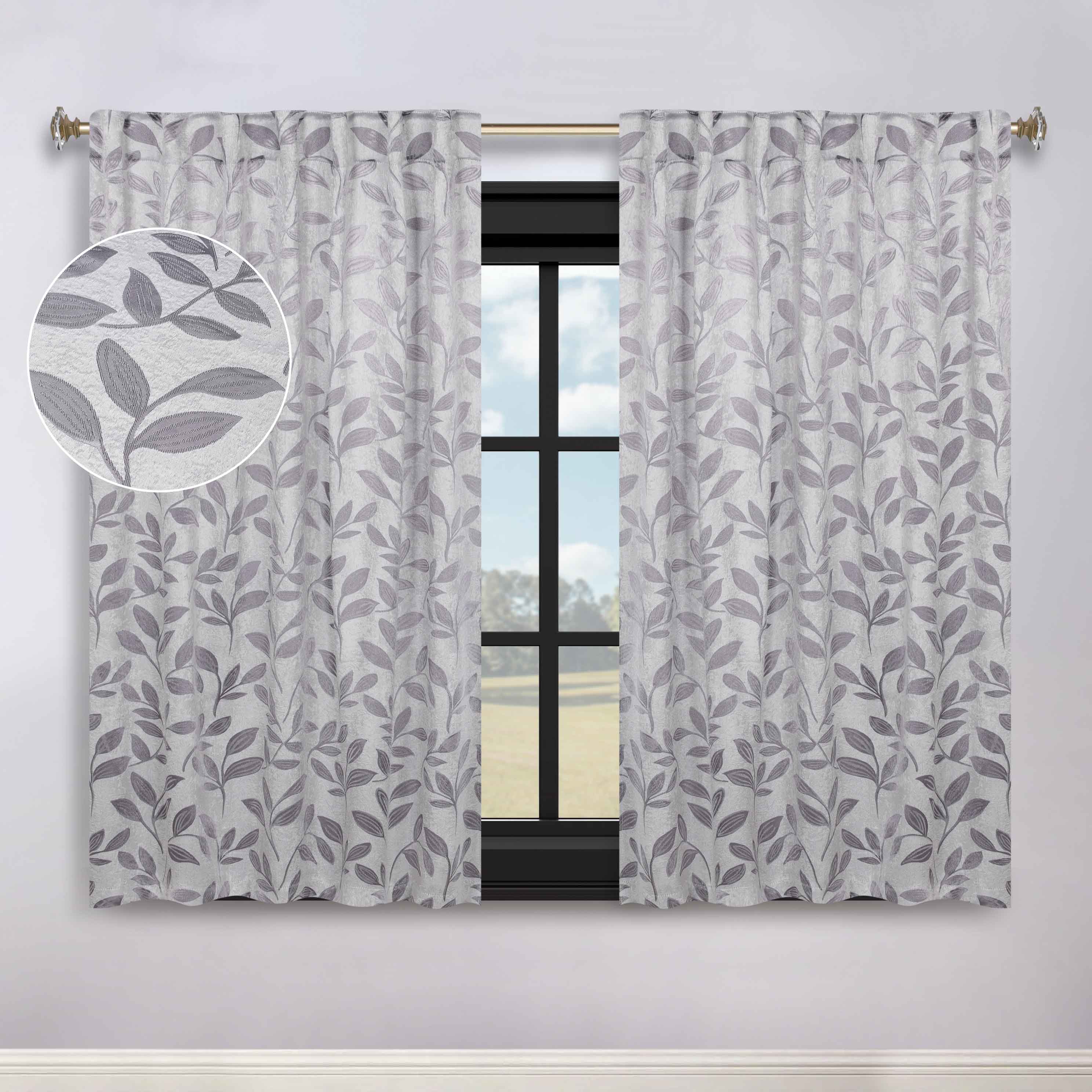 Leaves Room Darkening Back Tabs Blackout Curtain Panels, Set of 2 - Blackout Curtains by Superior Brand