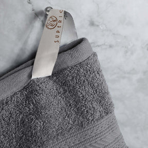 Cotton Heavyweight Absorbent Plush 8 Piece Towel Set - Gray