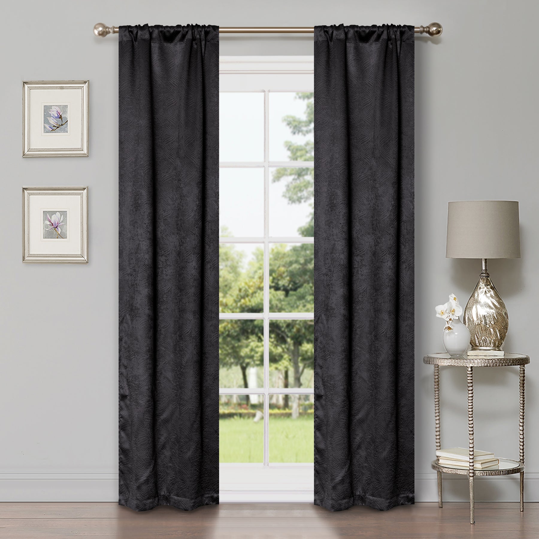 Waverly Thermal Blackout Grommet 2 Piece Curtain Panel Set - Gray