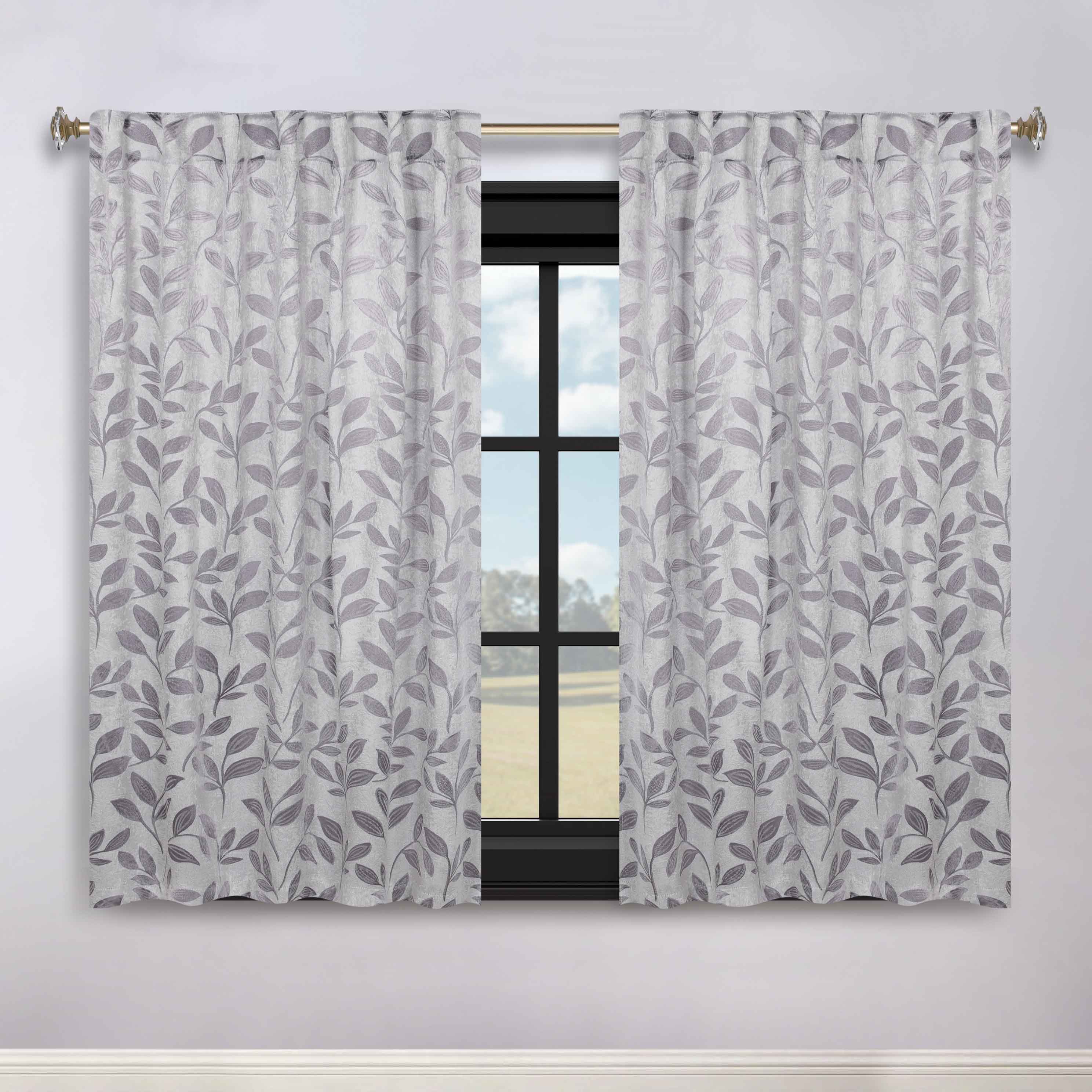 Leaves Room Darkening Back Tabs Blackout Curtain Panels, Set of 2 - Blackout Curtains by Superior