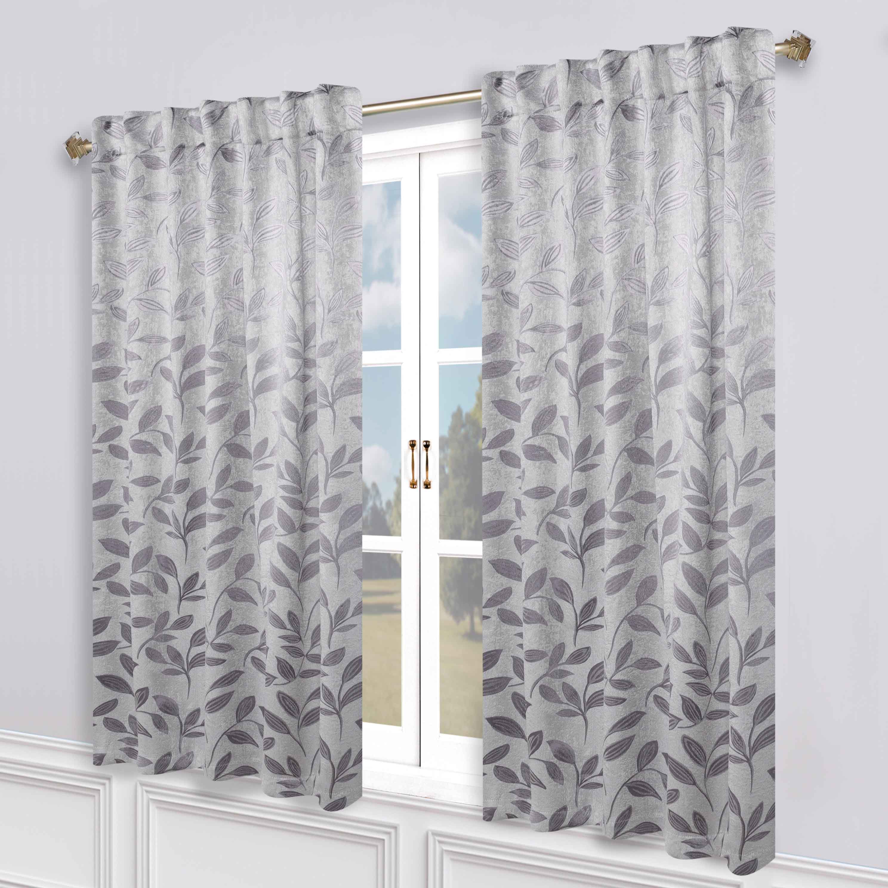 Leaves Room Darkening Back Tabs Blackout Curtain Panels, Set of 2 - Blackout Curtains by Superior