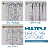 Leaves Room Darkening Back Tabs Blackout Curtain Panels, Set of 2 - Blackout Curtains by Superior