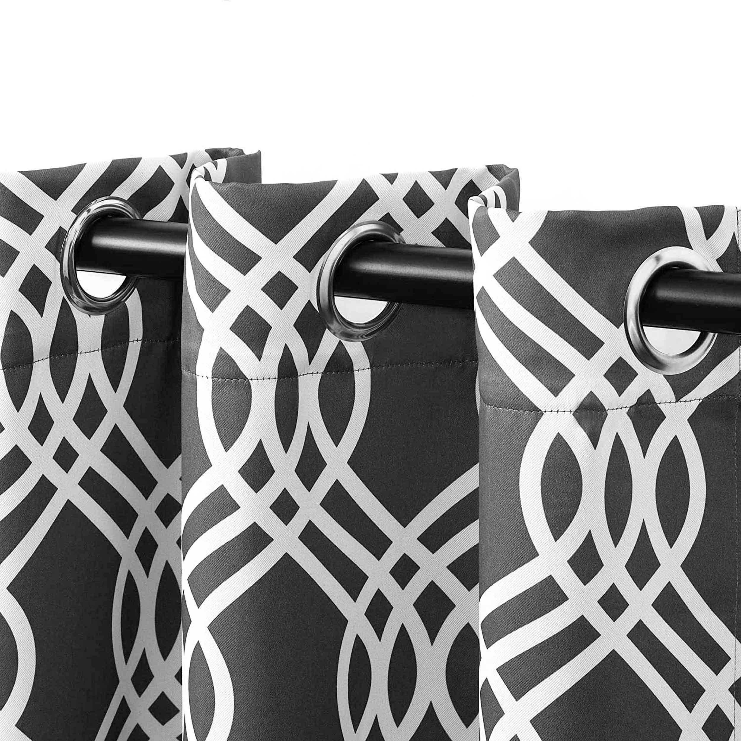 Ribbon Machine Washable Room Darkening Blackout Curtain Set - Blackout Curtains by Superior