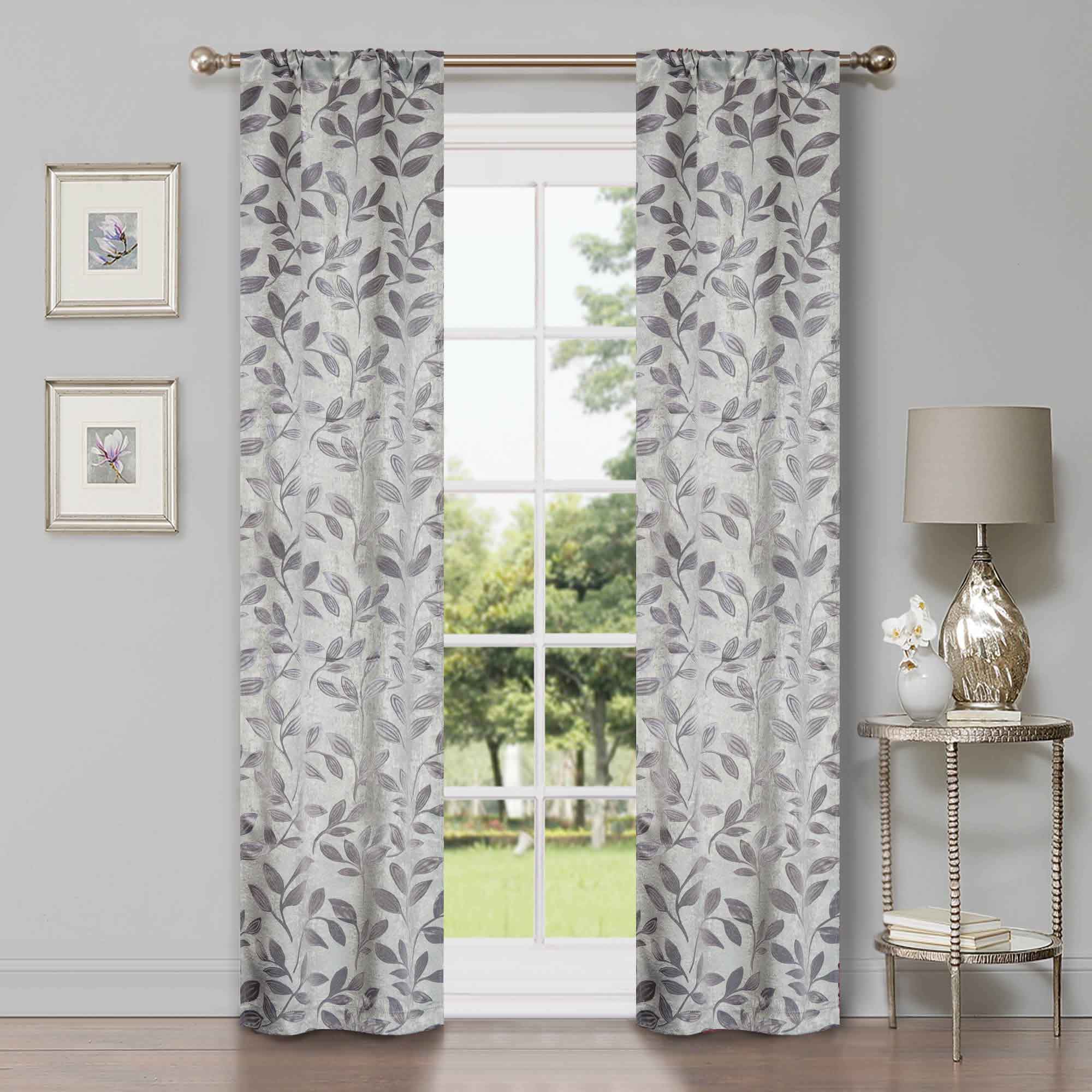 Leaves Room Darkening Washable Blackout Curtain Panels, Set of 2 - Blackout Curtains by Superior