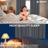 Solid Room Darkening Rod Pocket Blackout Curtain Panels, Set of 2