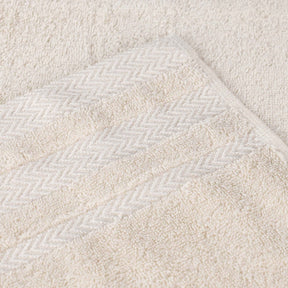 Zero Twist Cotton Dobby Border Absorbent Face Towel - Ivory