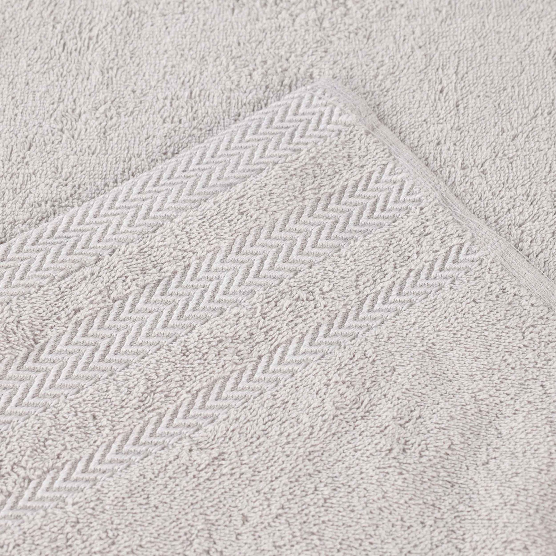 Zero Twist Cotton Dobby Border Plush Absorbent Bath Sheet - Platinum