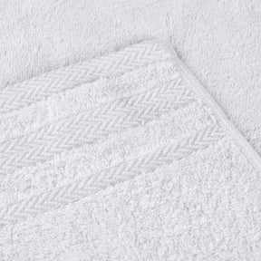 Zero Twist Cotton Dobby Border Absorbent Face Towel - White