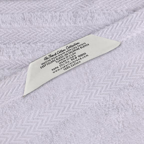 Zero Twist Cotton Dobby Border Plush Absorbent Hand Towel - WHite