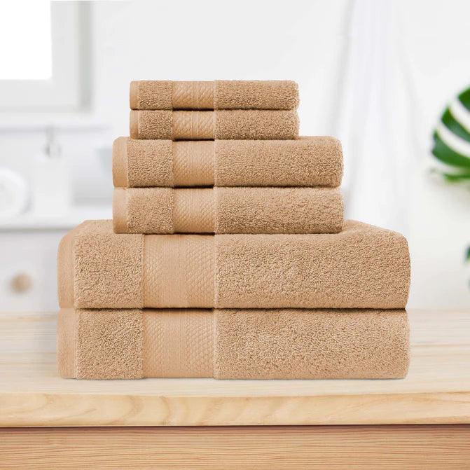 Turkish Cotton Highly Absorbent Solid 6 Piece Towel Set - Towel Set by Superior Brand