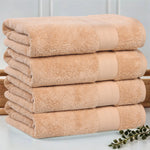 Aria Turkish Cotton Solid Heavyweight Plush Bath Towel Set of 4 - Bath Towel by Superior Brand