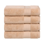 Aria Turkish Cotton Solid Heavyweight Plush Bath Towel Set of 4 - Bath Towel by Superior Brand