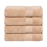 Aria Turkish Cotton Solid Heavyweight Plush Bath Towel Set of 4 - Bath Towel by Superior Brand