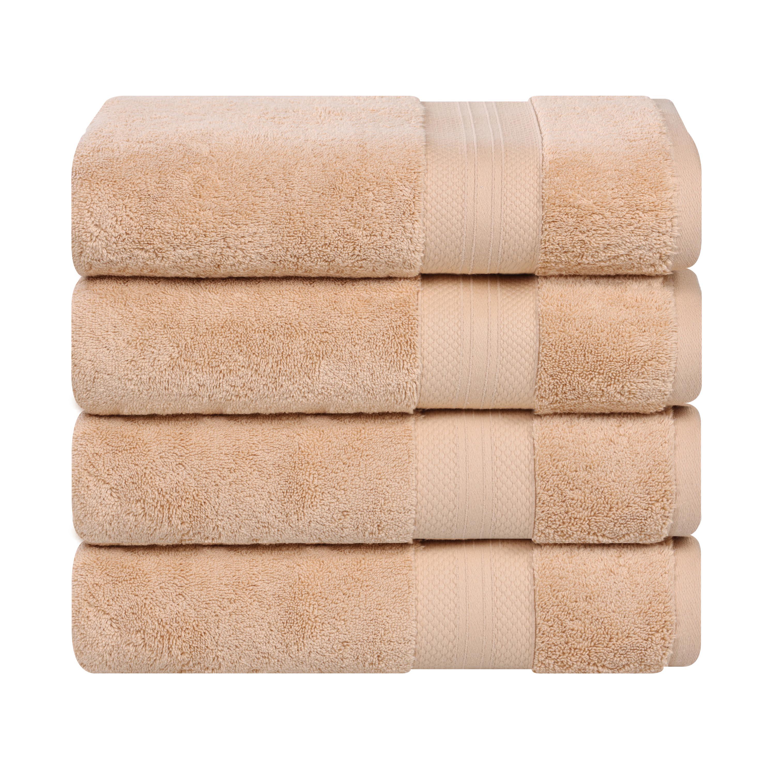 Aria Turkish Cotton Solid Heavyweight Plush Bath Towel Set of 4 - Bath Towel by Superior Brand
