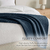 Holly Grid Fluffy Fleece Blanket - Modern Soft Embossed Bed Throw