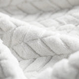 Hope Herringbone Fluffy Fleece Blanket - Soft All-Season Throw