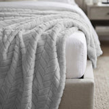 Hope Herringbone Fluffy Fleece Blanket - Soft All-Season Throw