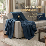 Hope Herringbone Fluffy Fleece Blanket - Soft All-Season Throw