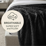 Hope Herringbone Fluffy Fleece Blanket - Soft All-Season Throw