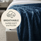 Hope Herringbone Fluffy Fleece Blanket - Soft All-Season Throw