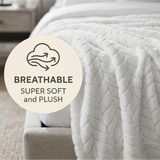 Hope Herringbone Fluffy Fleece Blanket - Soft All-Season Throw