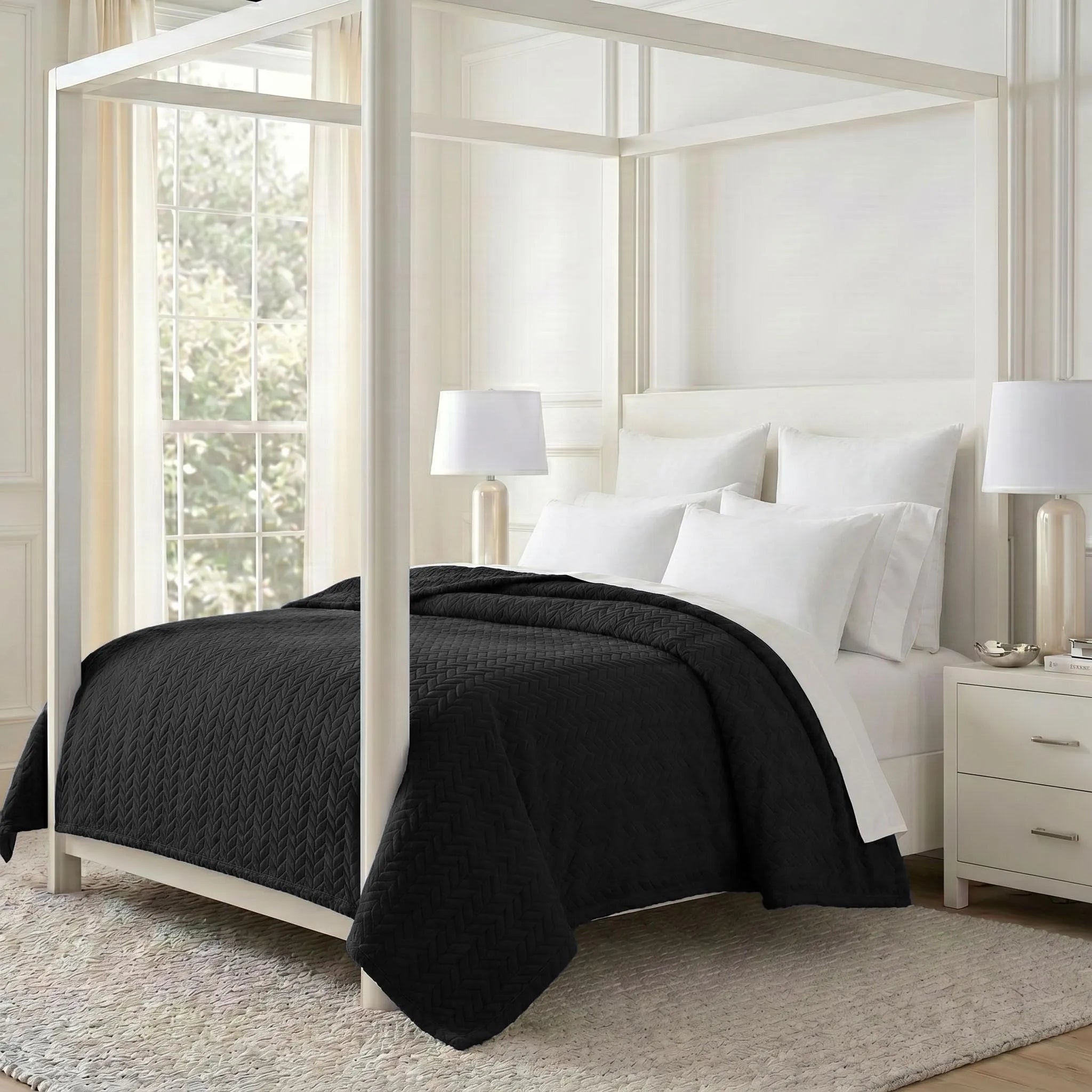 Hope Herringbone Fluffy Fleece Blanket - Soft All-Season Throw