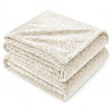 Hope Herringbone Fluffy Fleece Blanket - Soft All-Season Throw