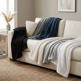 Hope Herringbone Fluffy Fleece Blanket - Soft All-Season Throw