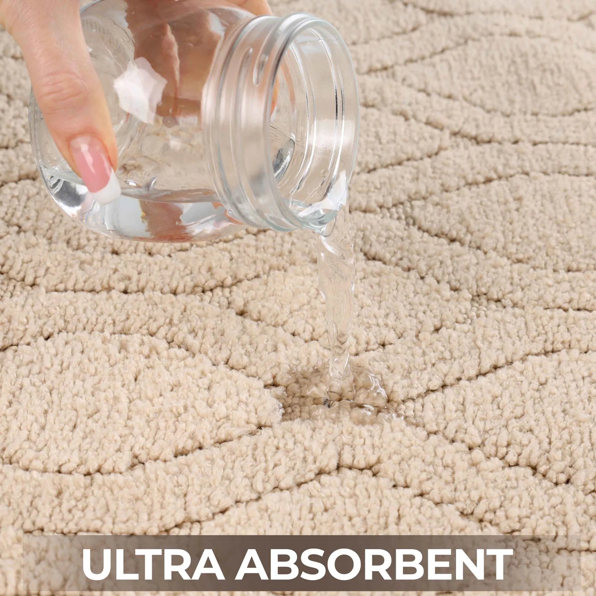 Brou Diamond Lattice Textured Machine Washable Bath Rugs, Set of 2 - Bath Rugs by Superior Brand